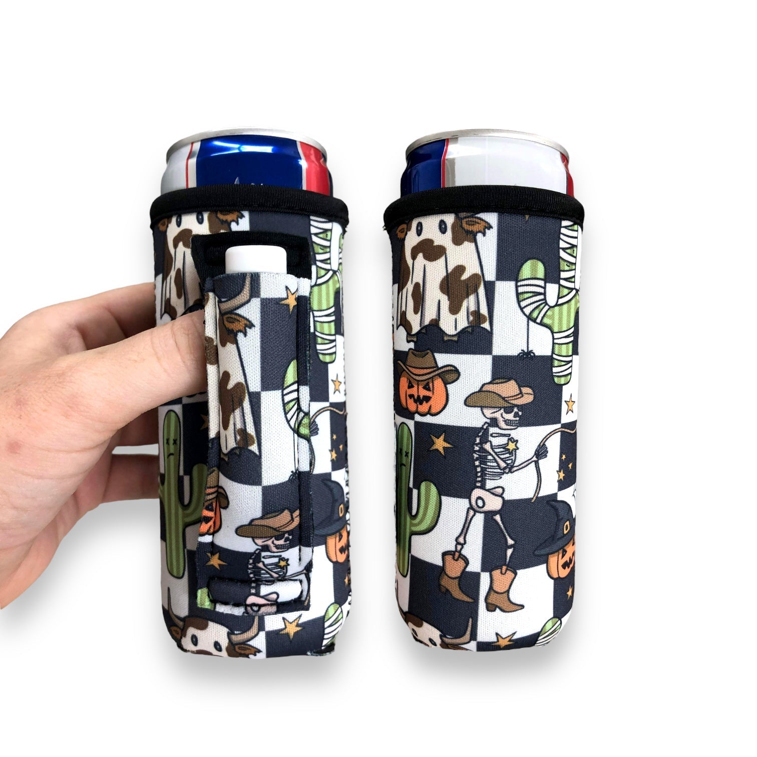 Halloween Checkers 12oz Slim Can Handler™