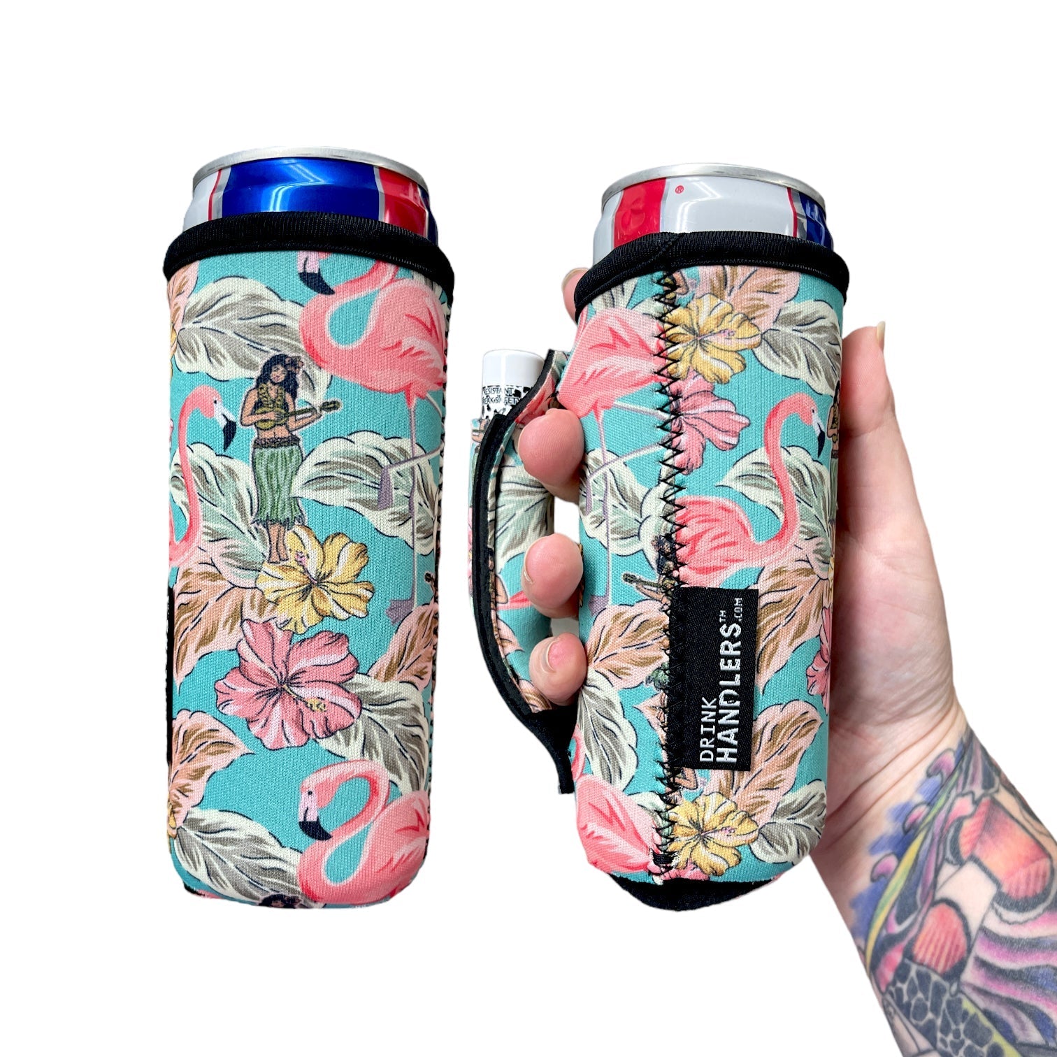 Hawaiian Flamingo 12oz Slim Can Handler™