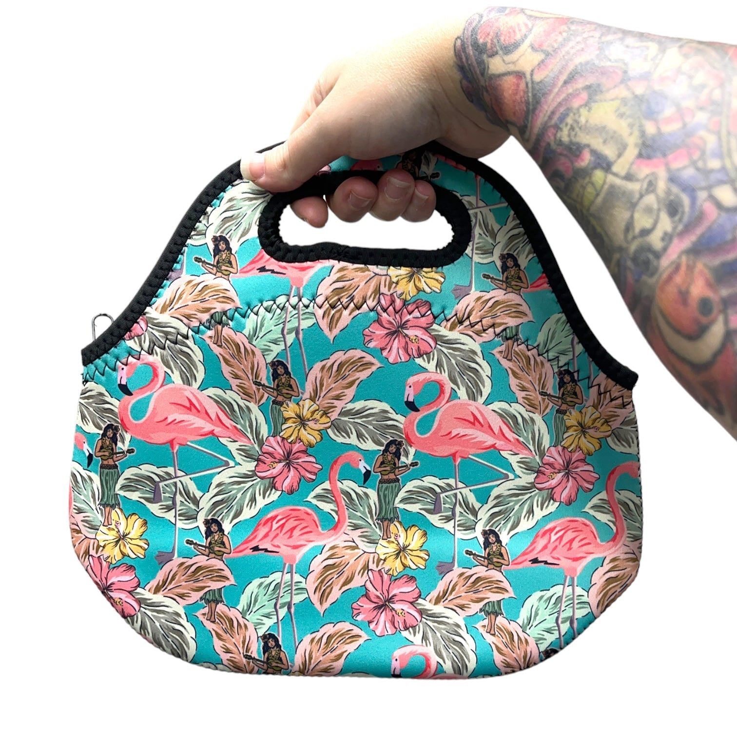 Hawaiian Flamingo Lunch Bag Tote