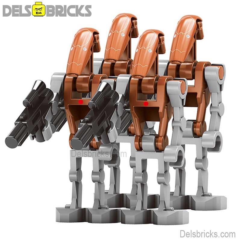 Heavy Battle Droids set of 4 Star Wars Lego Minifigures Custom Toys