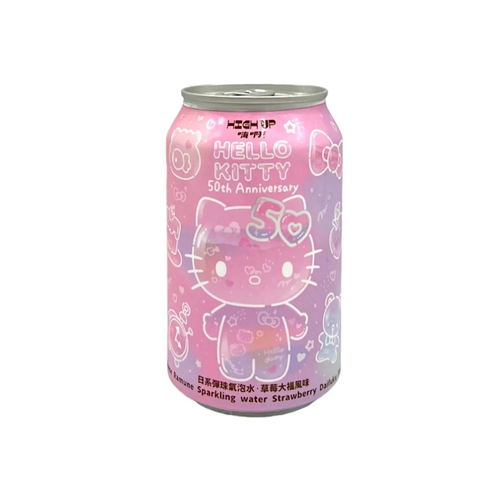 High Up Hello Kitty 50th Anniversary Strawberry Sparkling Water (330ml) Taiwan (6 pack)