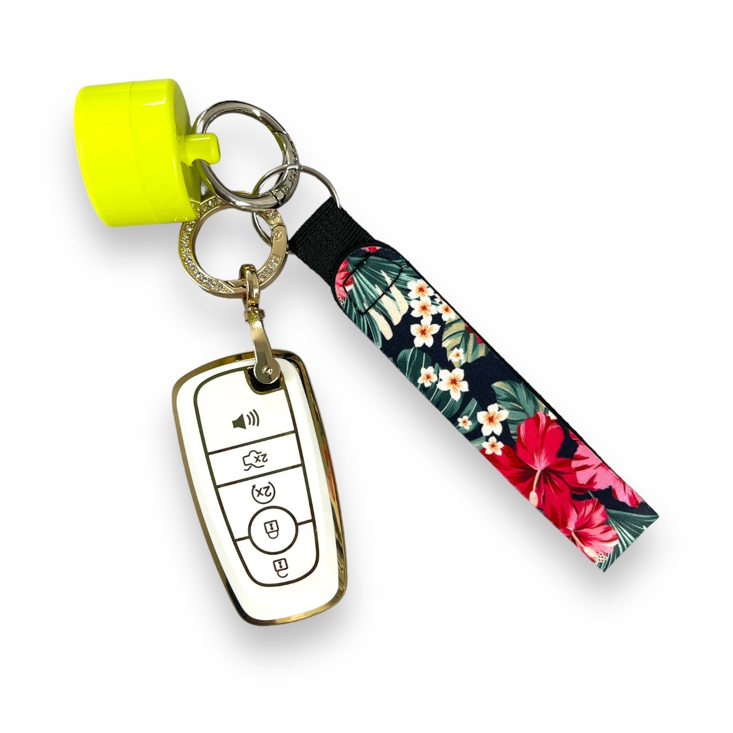 Hibiscus Wristlet Keychain