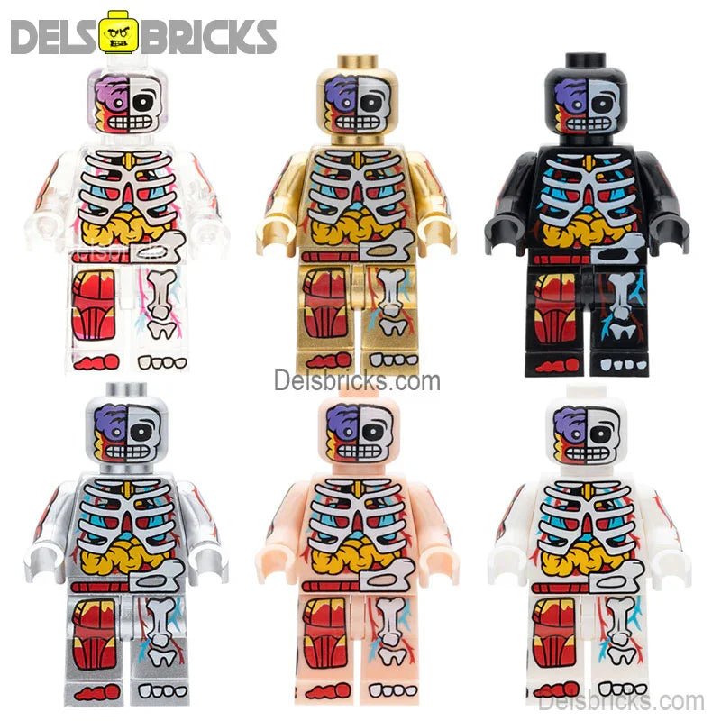 Human Body Visible Anatomy Man Set of 6 custom Lego Star Wars Minifigures toys