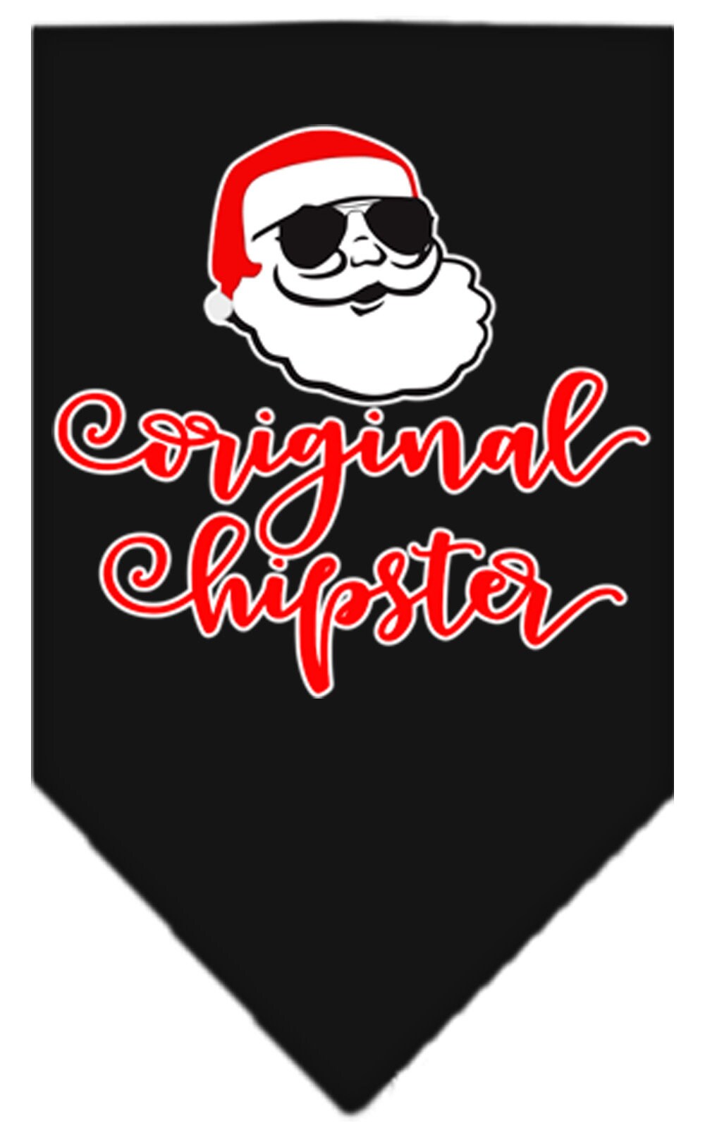 Christmas Pet and Dog Bandana Screen Printed, "Original Hipster"