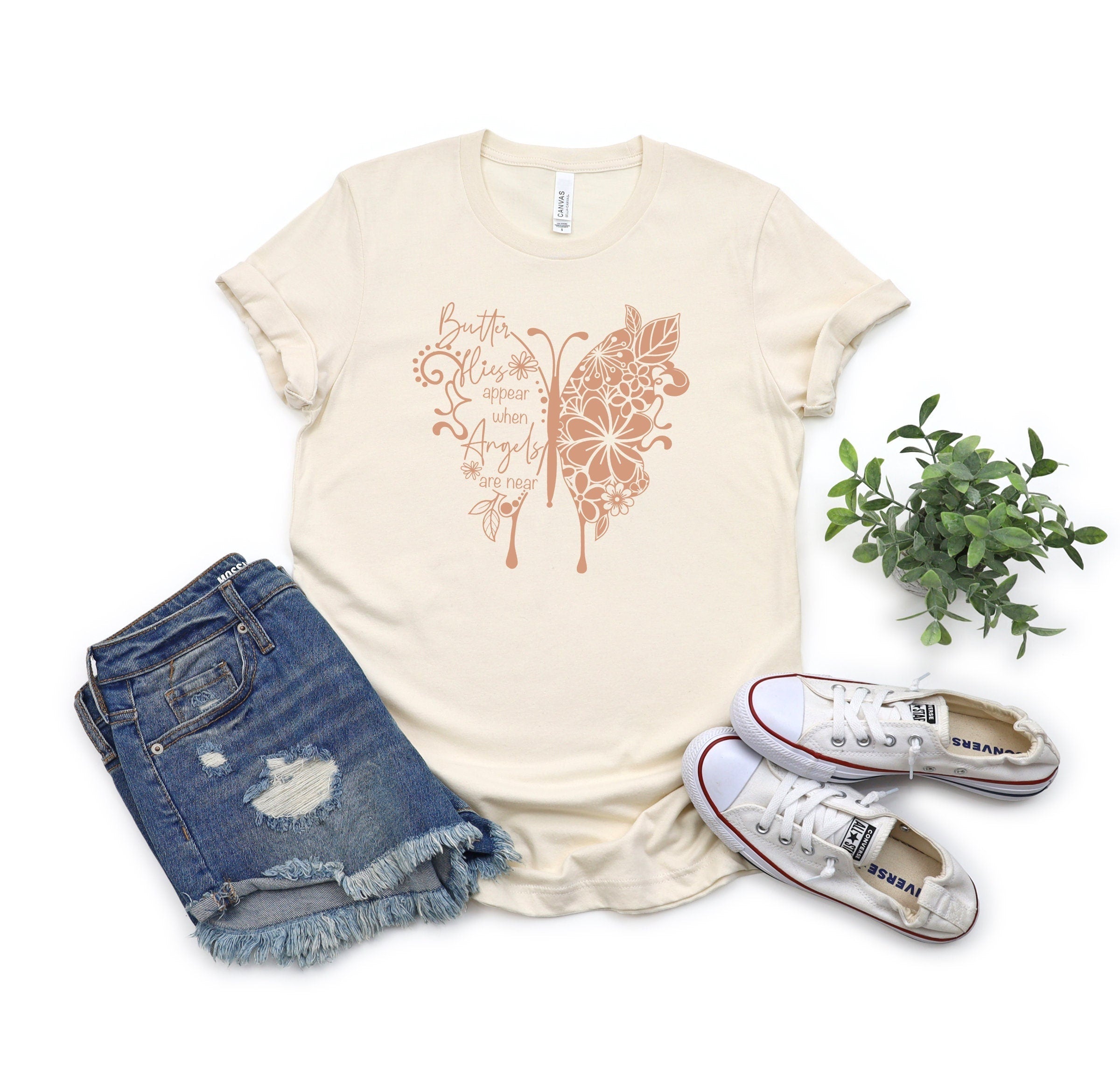 Butterflies Appear When Angels Are near Tee, Grieving Mother Shirt, Miscarriage