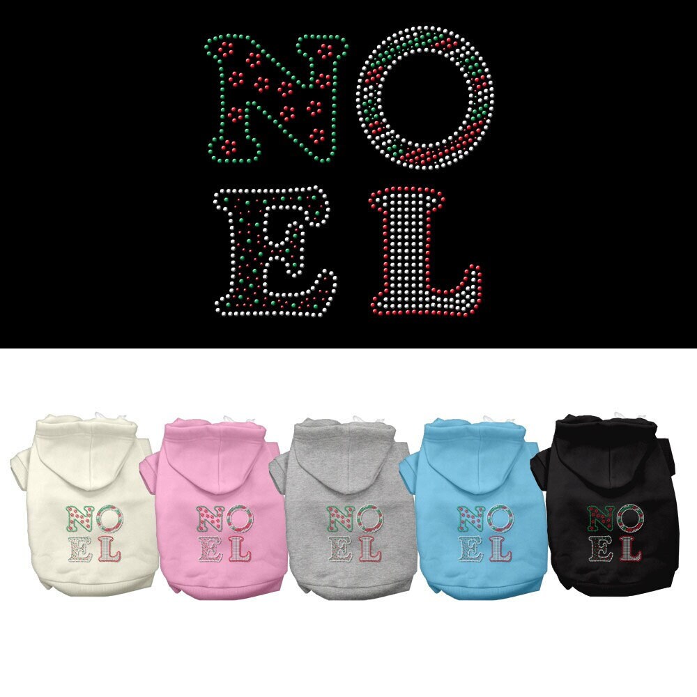 Christmas Pet, Dog & Cat Hoodie Rhinestone, "Noel"