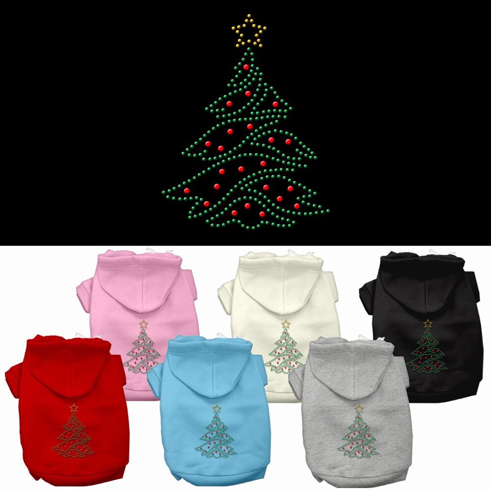 Christmas Pet, Dog & Cat Hoodie Rhinestone, "Christmas Tree"