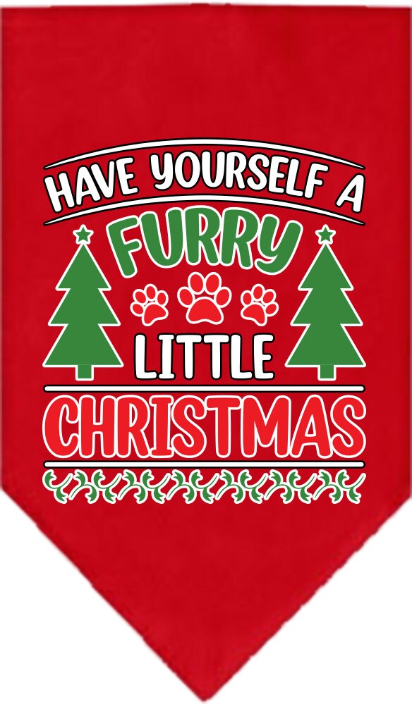 Christmas Pet and Dog Bandana Screen Printed, "Have Yourself A Furry Little Christmas"