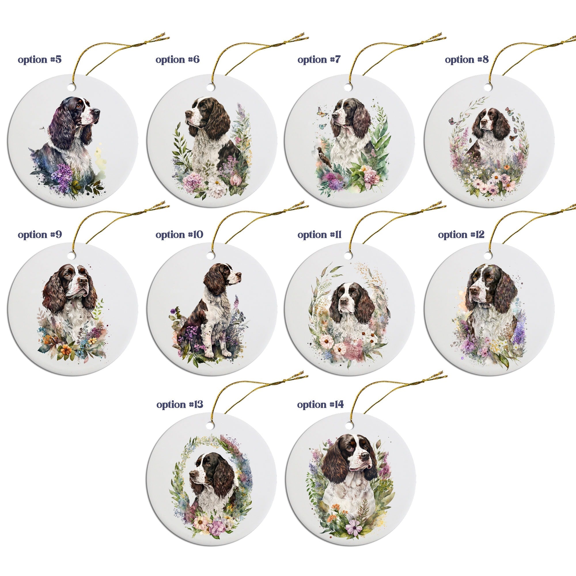 Dog Breed Christmas Ornament, "English Springer Spaniel"