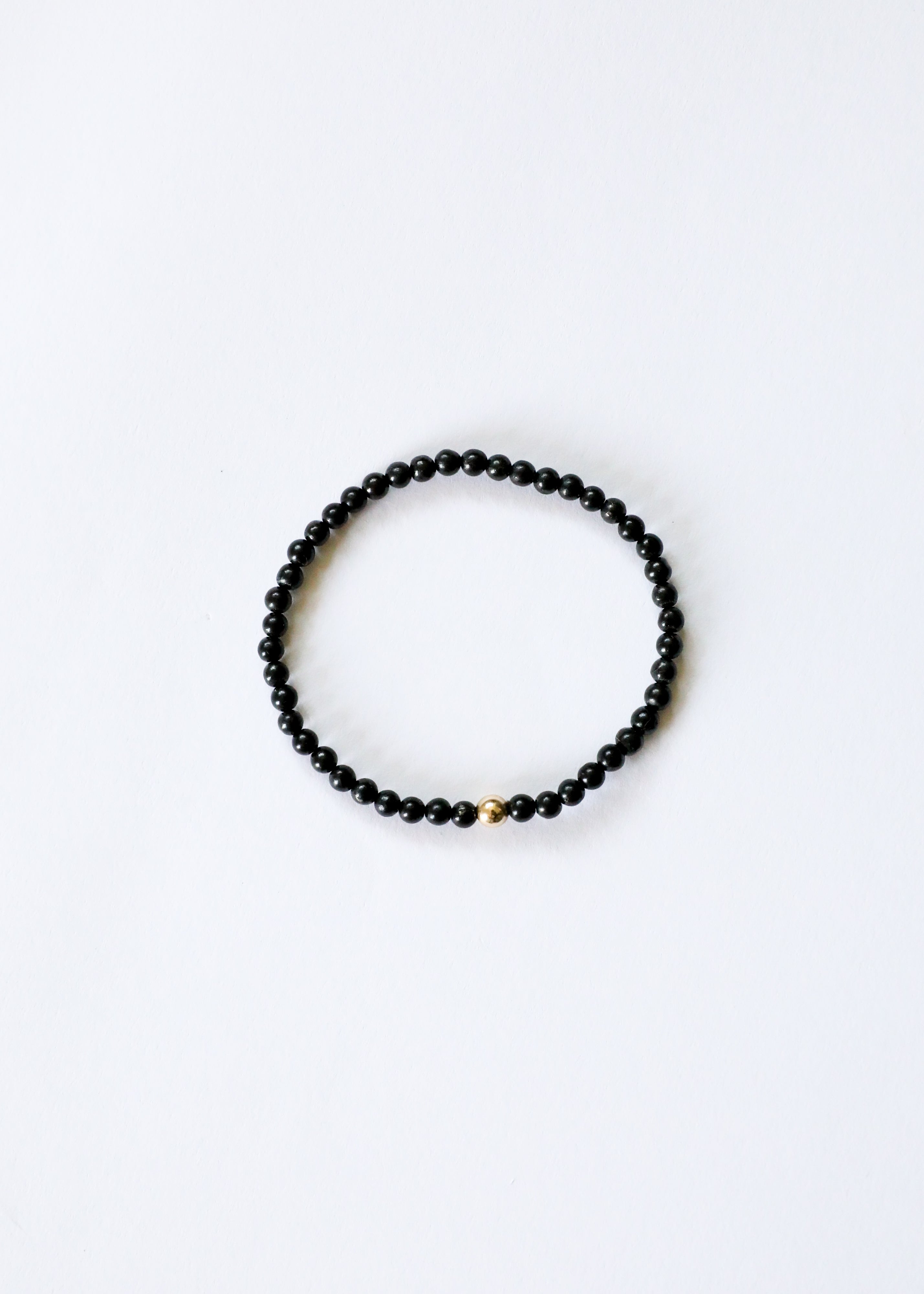 Dainty Shungite + Gold || Adult Bracelet