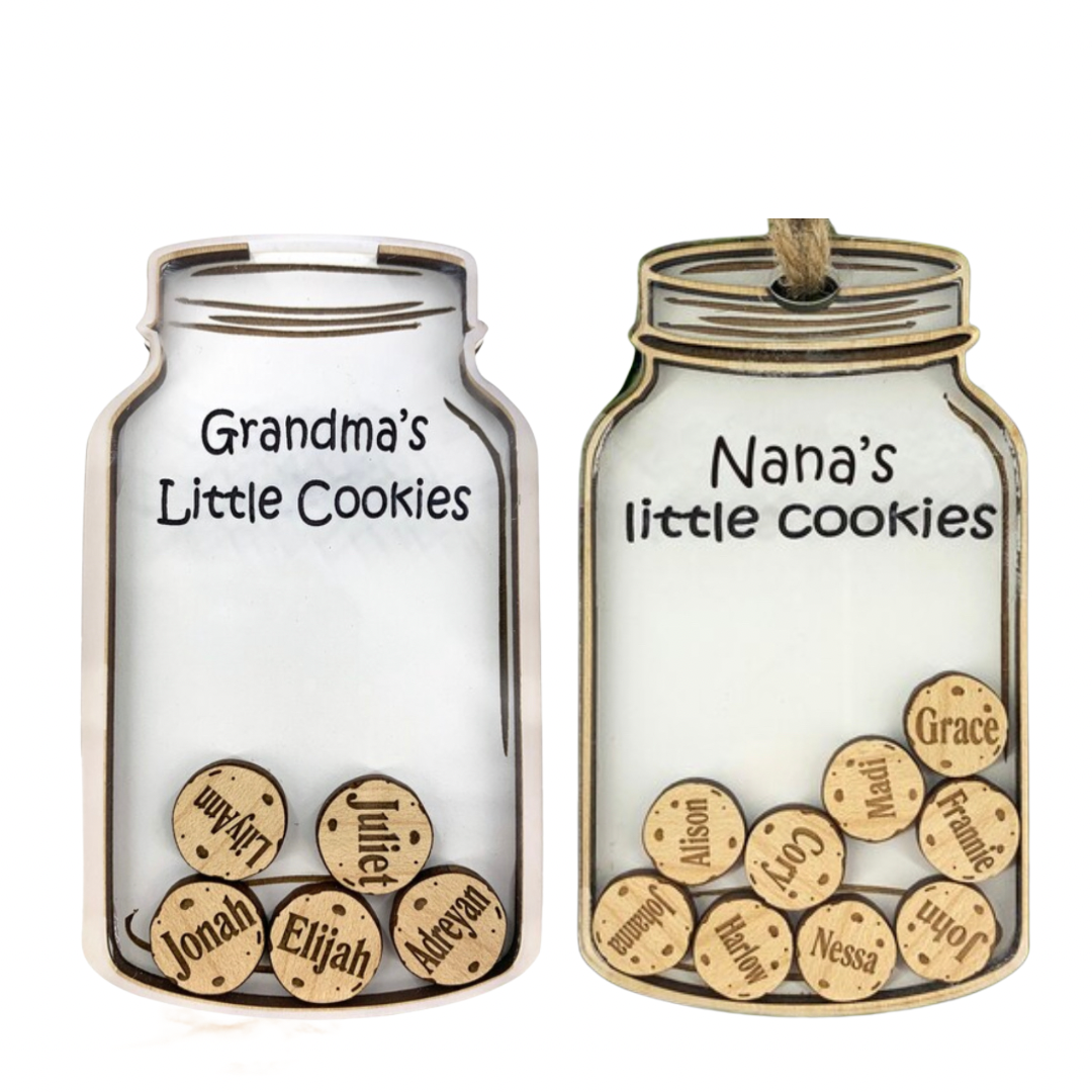 Grandma Gift Cookie Jar "Grandma's Little Cookies Gifts" Personalized Family Ornament or Magnet