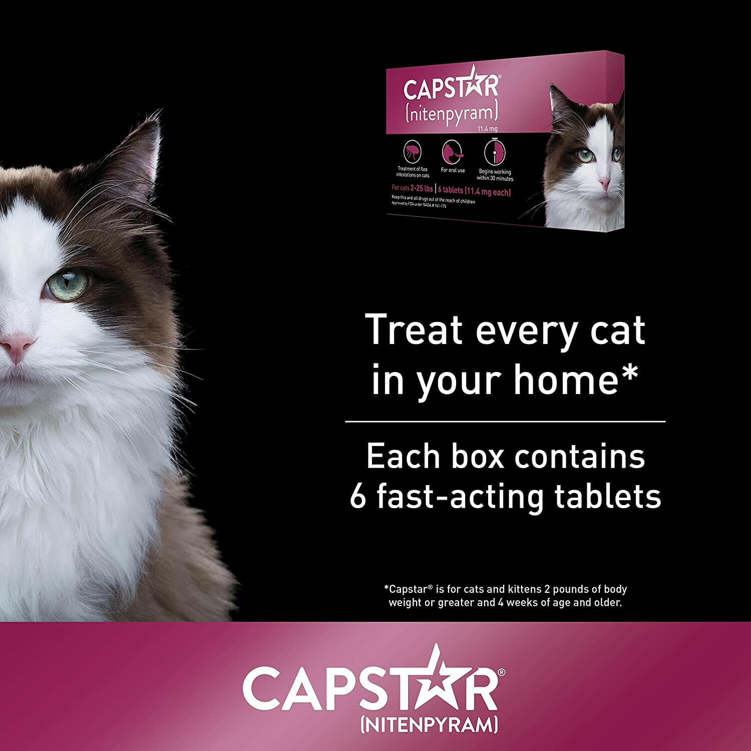 Capstar Oral Flea Treatment for Cats 2-25 lbs (6 Doses)