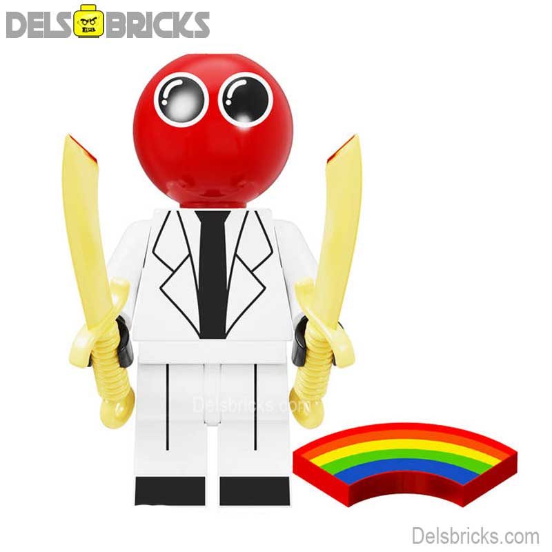 Rainbow Friends Red Scientist Lego Minifigures Custom Toys