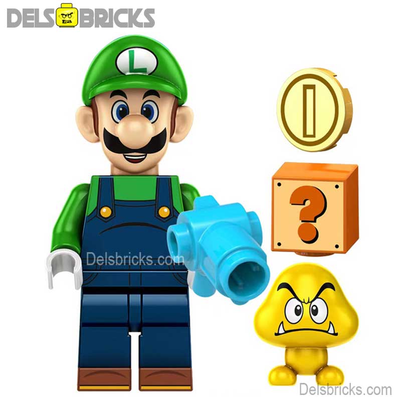 Luigi Super Mario Brothers Lego Minifigures Custom Toys New