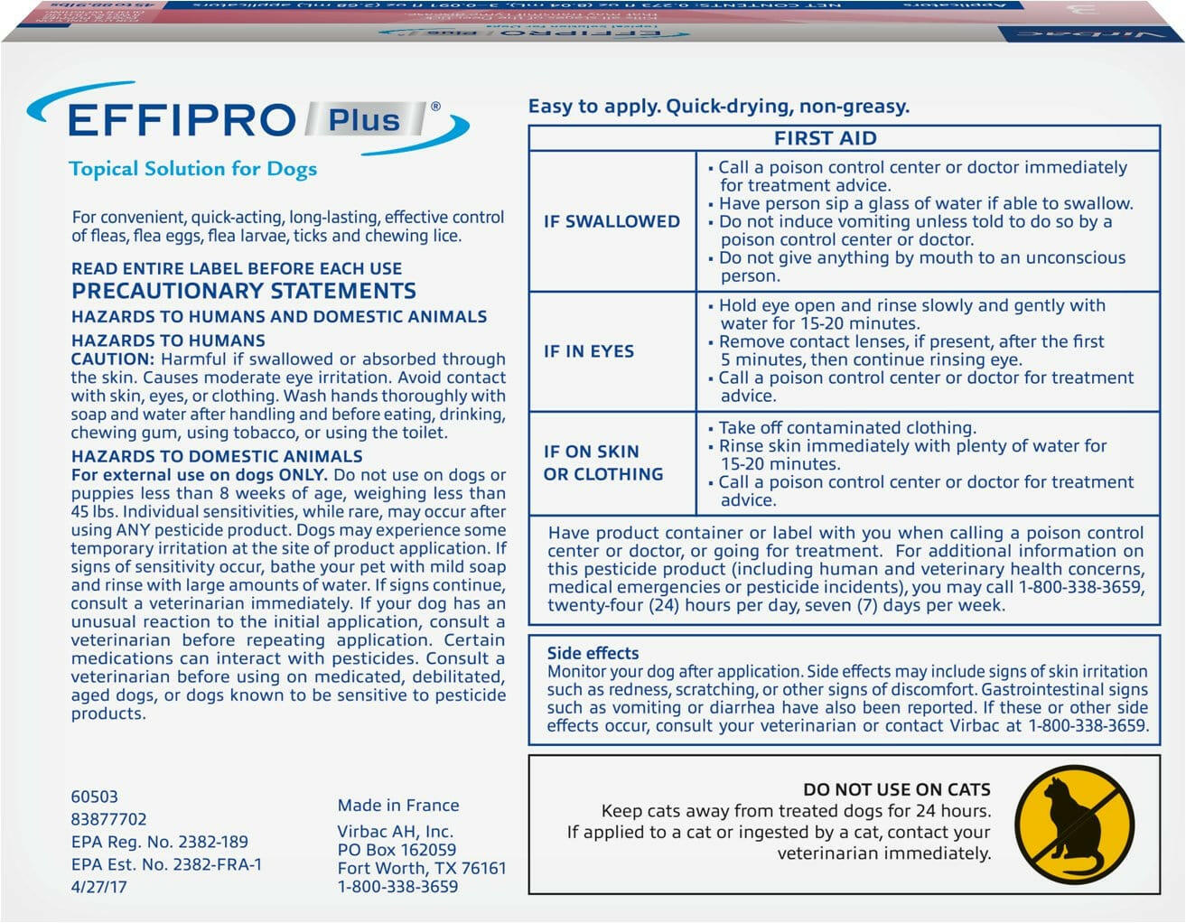 Effipro Plus for Large Dogs 45-88.9 lbs (3 doses)