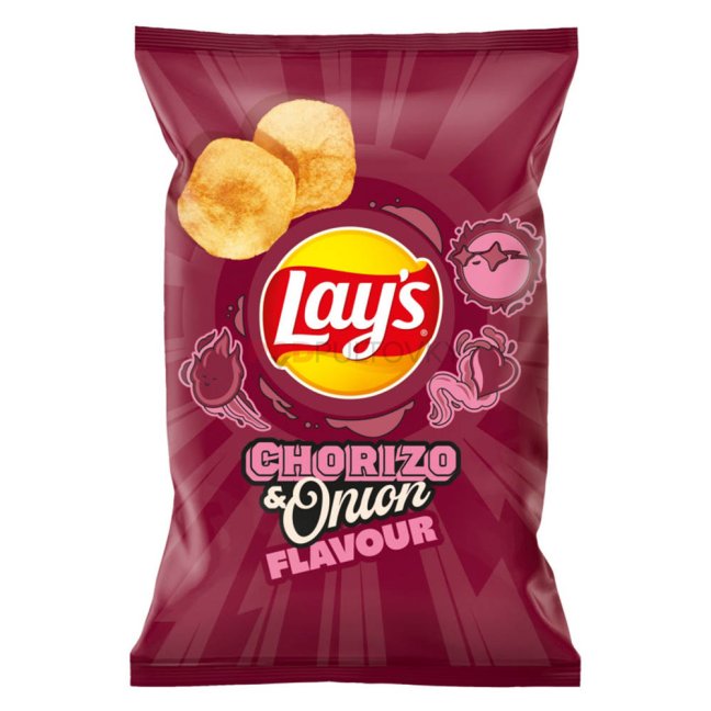 Lay's Chorizo & Onion 4 pack (130g) (Canada) BIG BAG!
