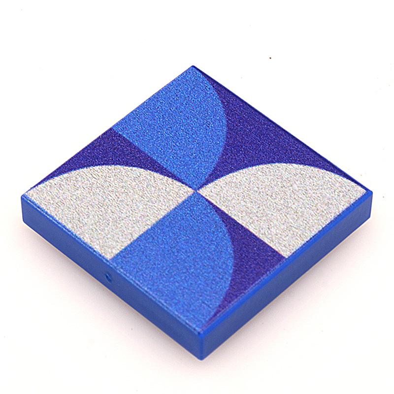 Blue Lightning Scallop Flooring - Custom Printed 2x2 Tile