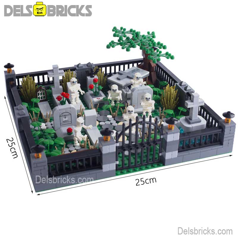 Halloween Cemetary Playset Lego Minifigures Horror Custom Toys