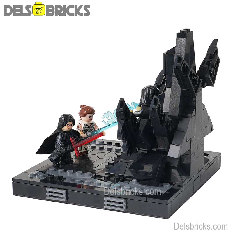 Star Wars Palpatine's Throne Rey & Kylo Ren Lego Minifigures Custom Toys