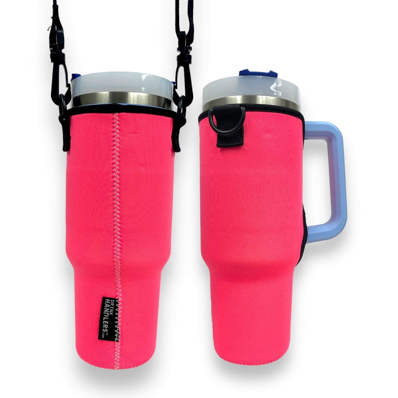 Neon Pink 40oz Tumbler With Handle Sleeve