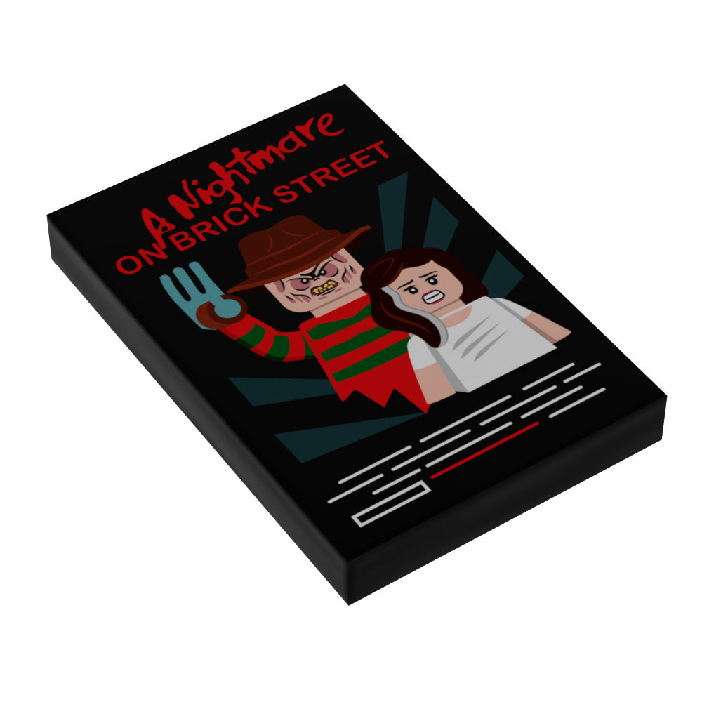 Nightmare on Brick Street Movie Cover (2x3 Tile) - B3 Customs