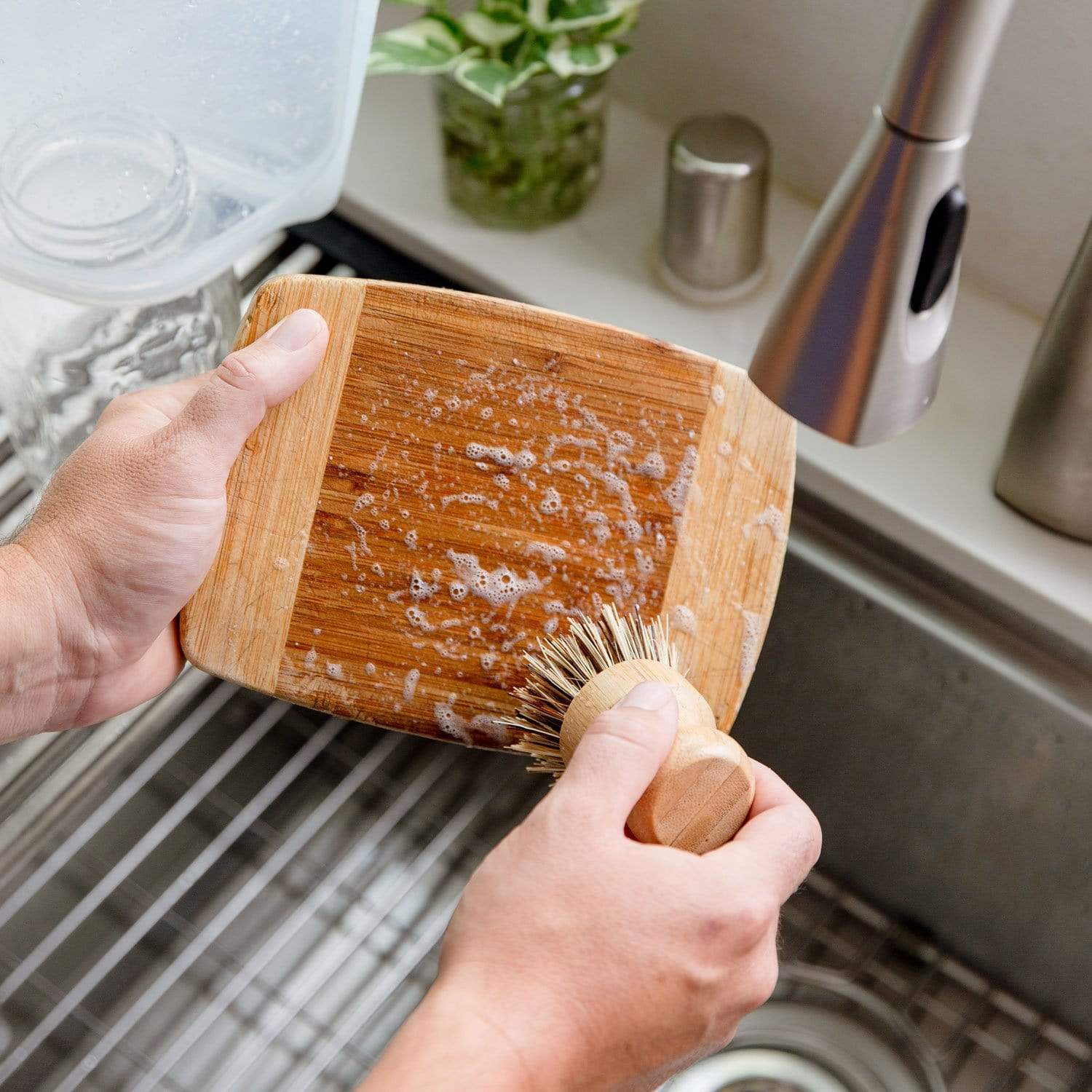 Pot Scrubber - Eco Friendly Scrub Brush, Bamboo, Plastic Free, Compostable