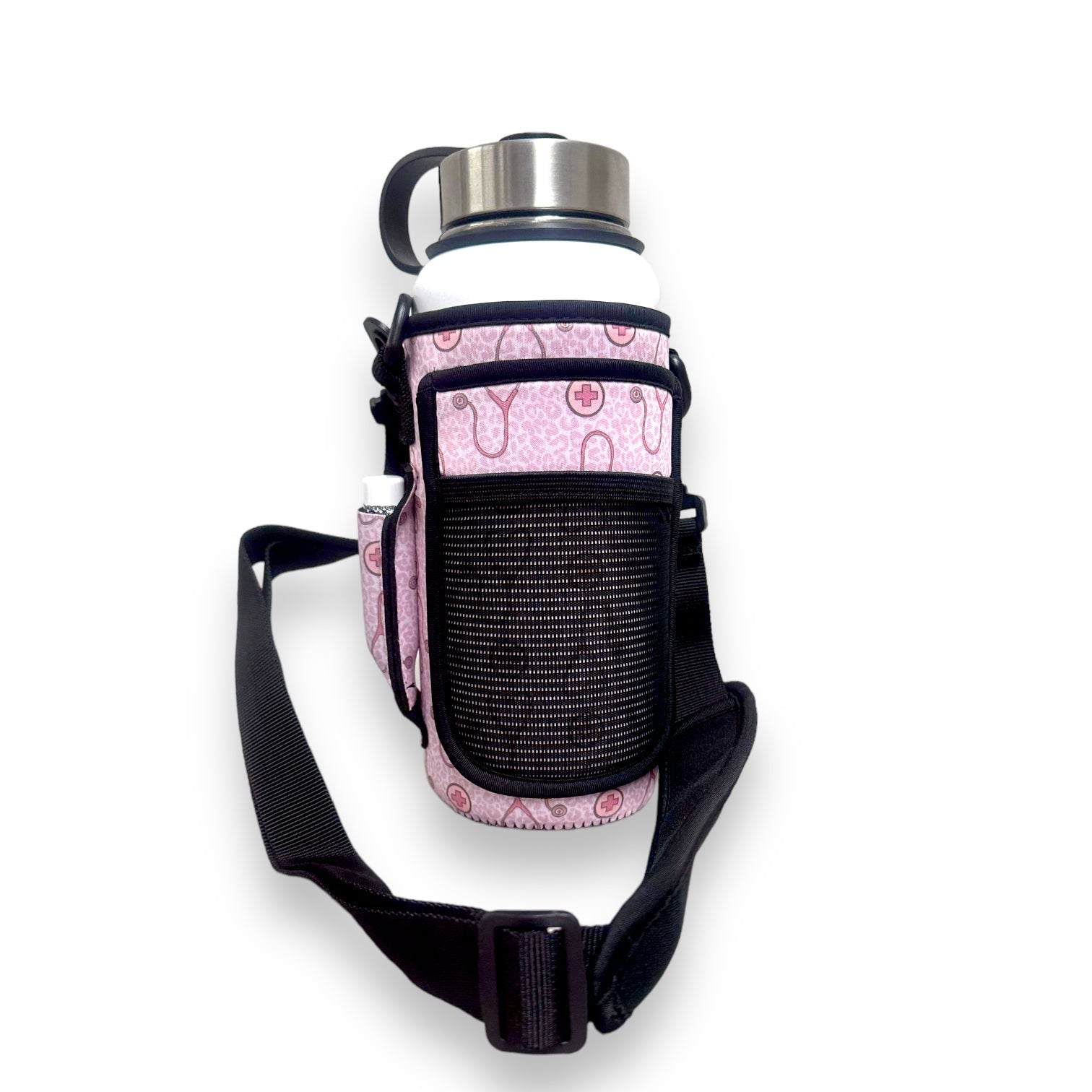 Nurse Leopard 30-40oz Tumbler Handler™  With Carrying Strap