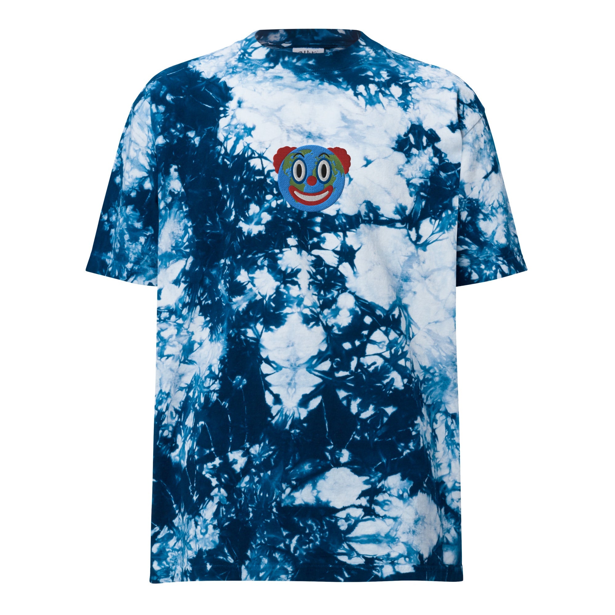 Clown World Embroidered Oversized Tie Dyed T-Shirt