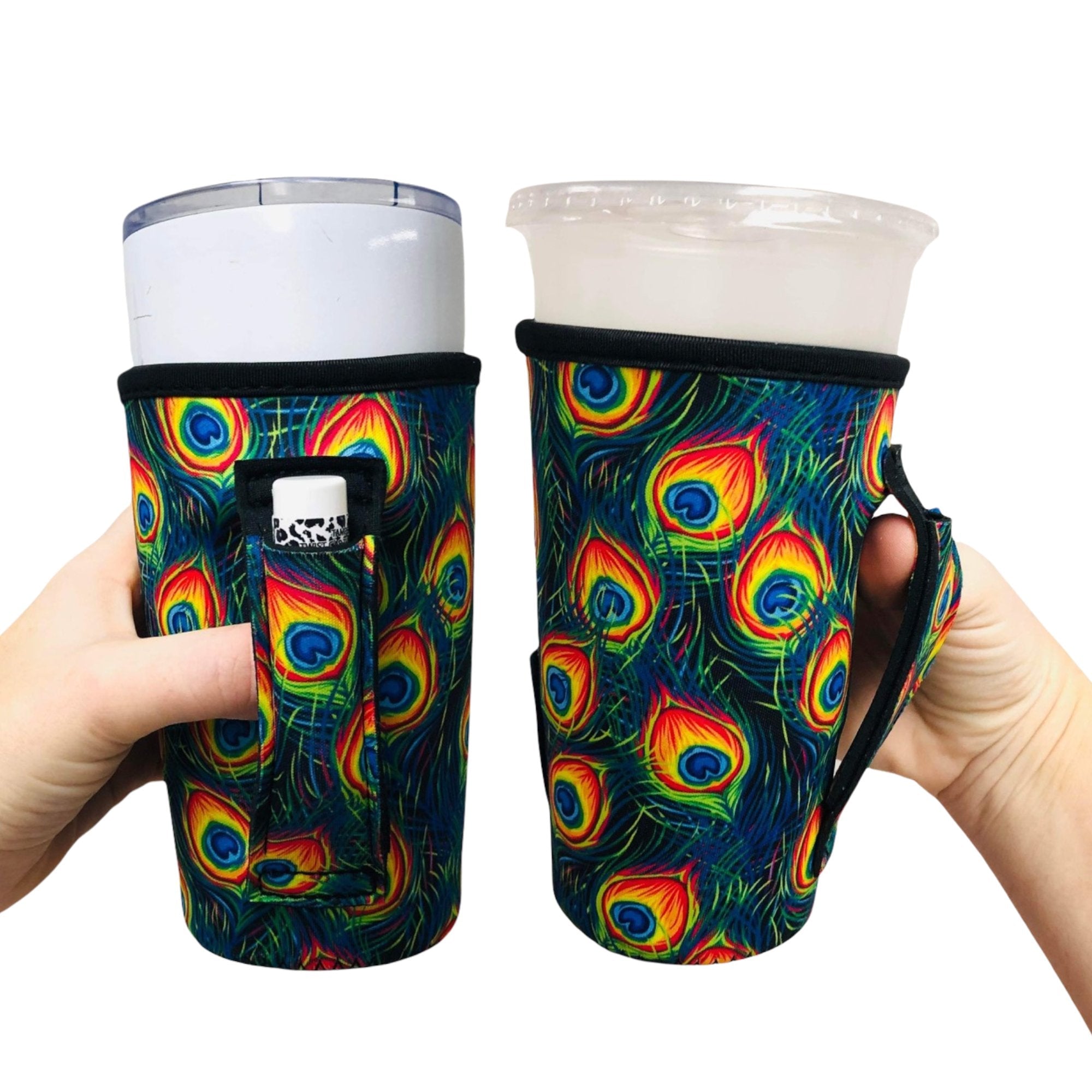 Peacock Feathers 20oz Large Coffee / Tea / Tumbler Handler™