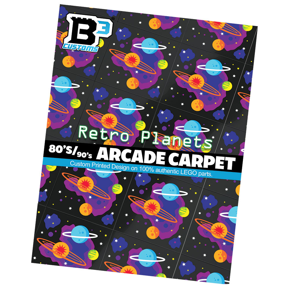 80's and 90's Arcade Carpet 6x6 Tiles (Planets) - Pack of 10