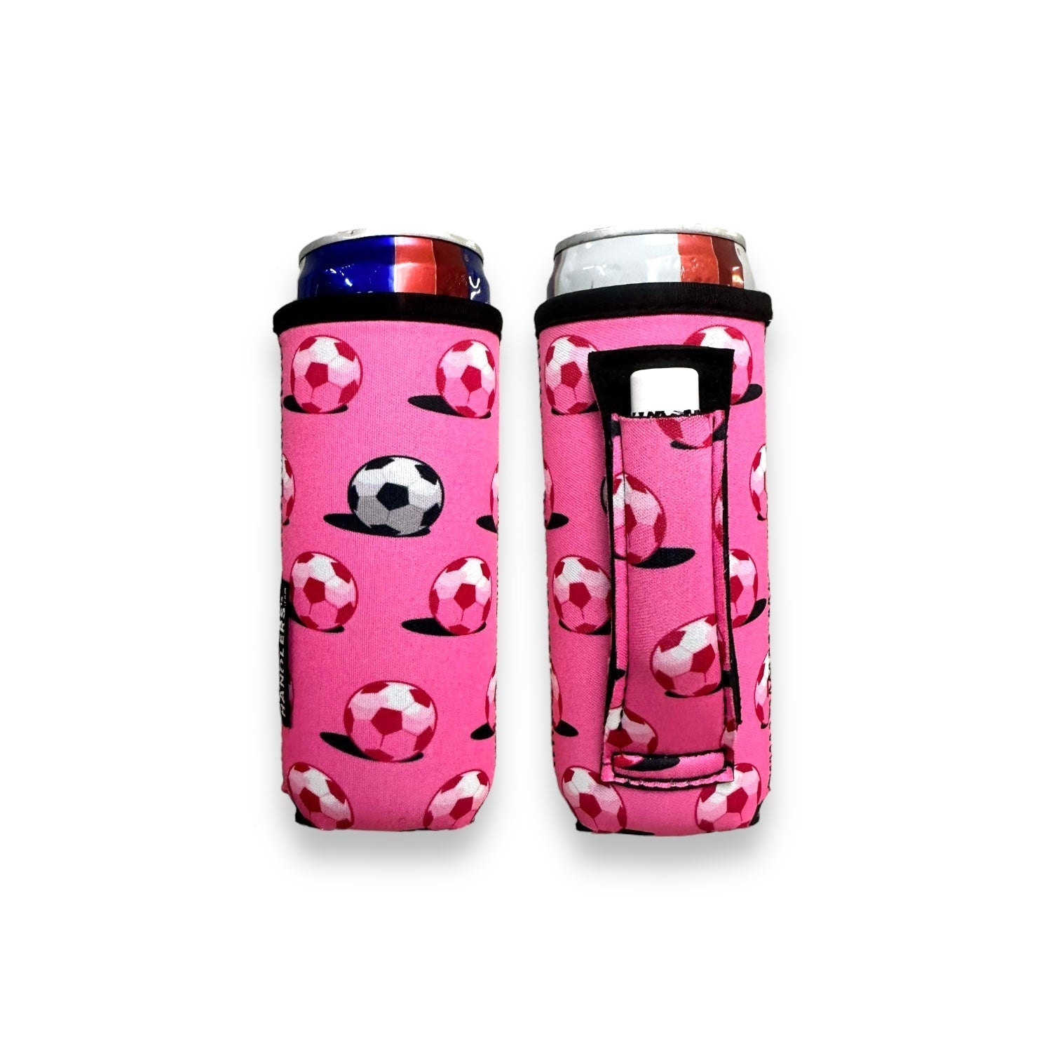 Pink Soccer 12oz Slim Can Handler™