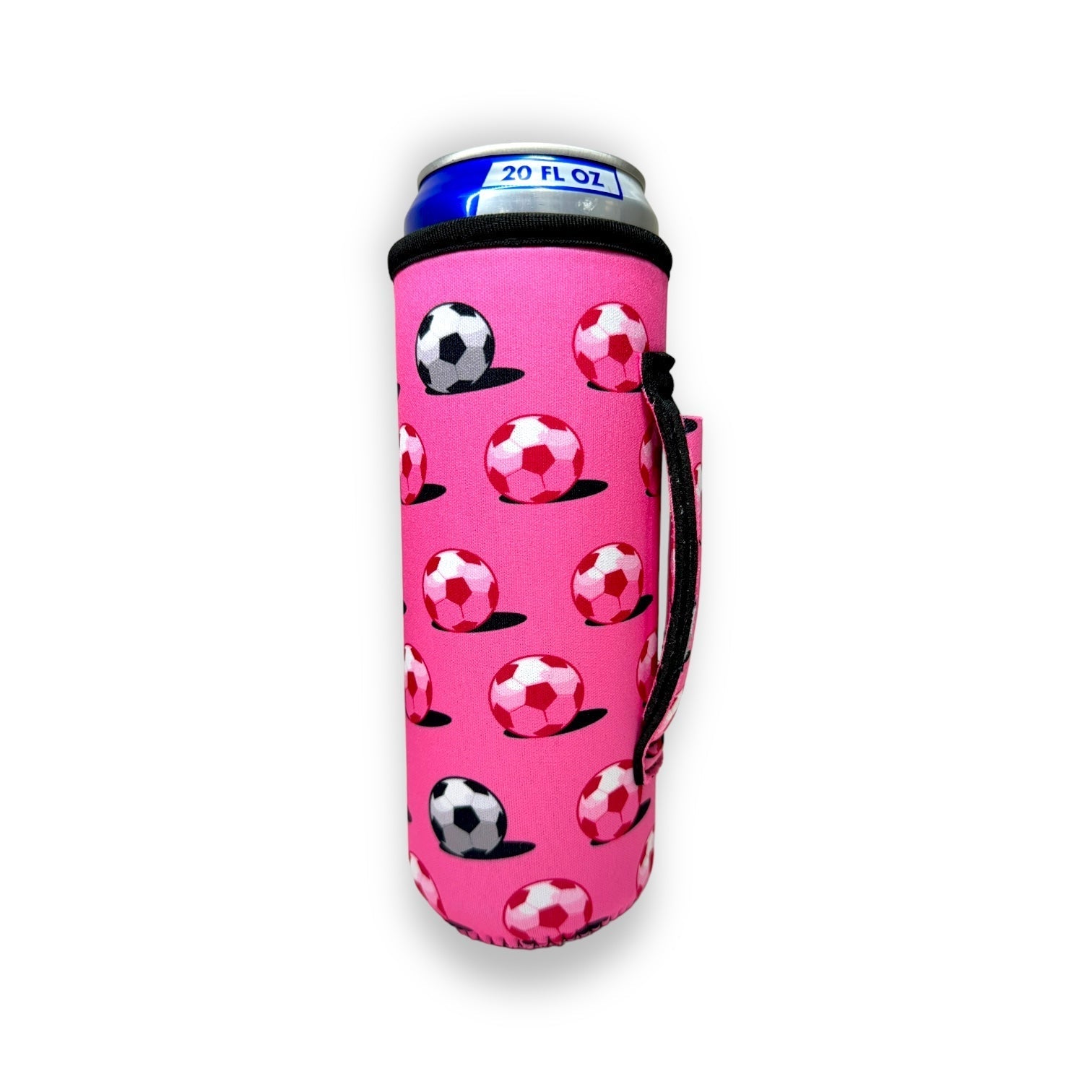 Pink Soccer 16-24oz Soda & Water Bottle / Tallboy Can Handler™