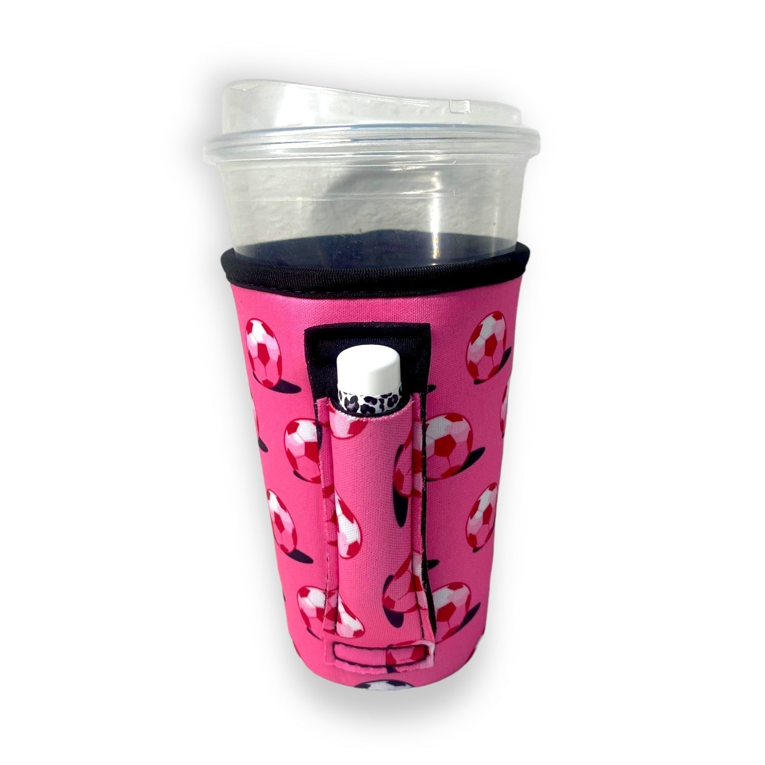 Pink Soccer 16oz PINT Glass / Medium Fountain Drinks and Hot Coffee Handlers™