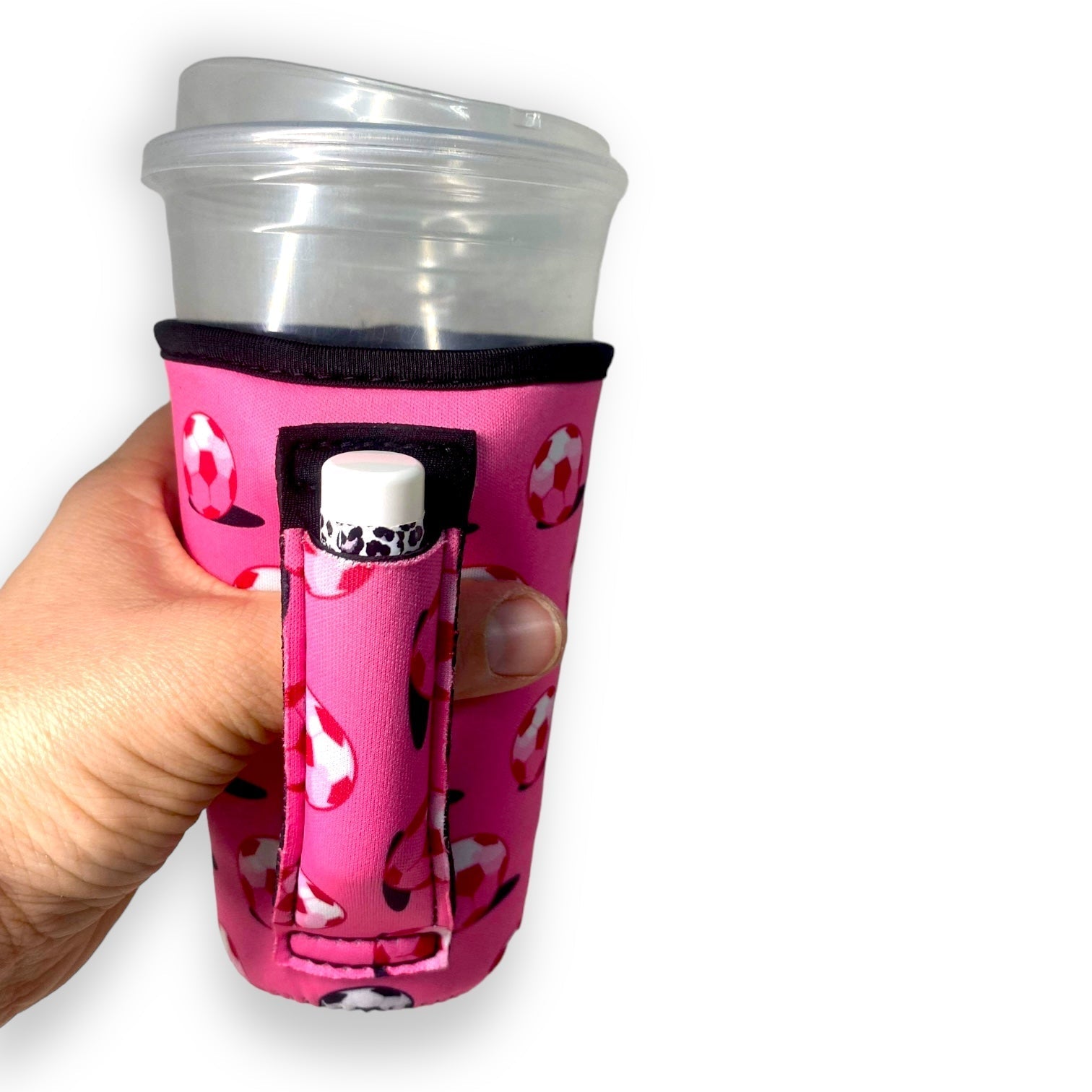 Pink Soccer 16oz PINT Glass / Medium Fountain Drinks and Hot Coffee Handlers™