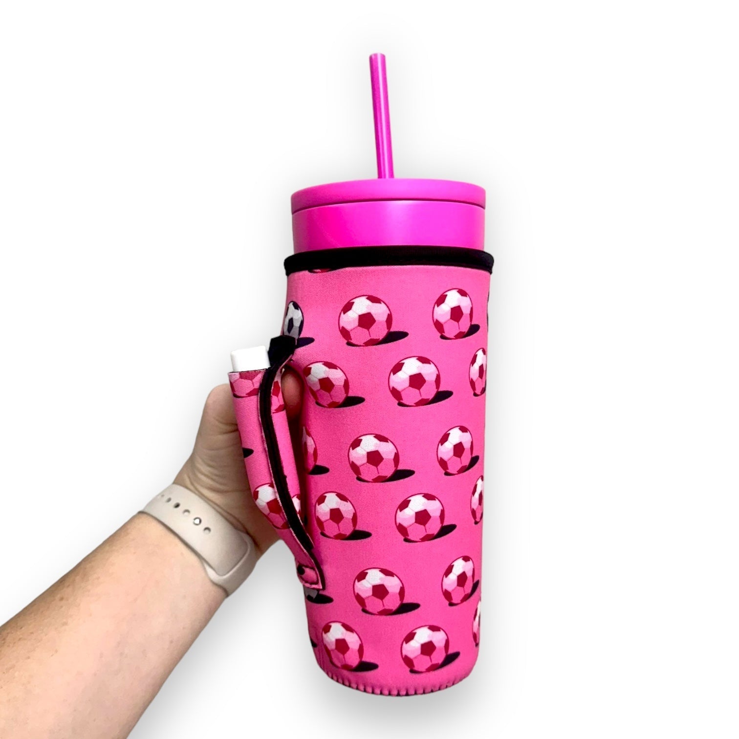 Pink Soccer 30oz Tumbler Handler™