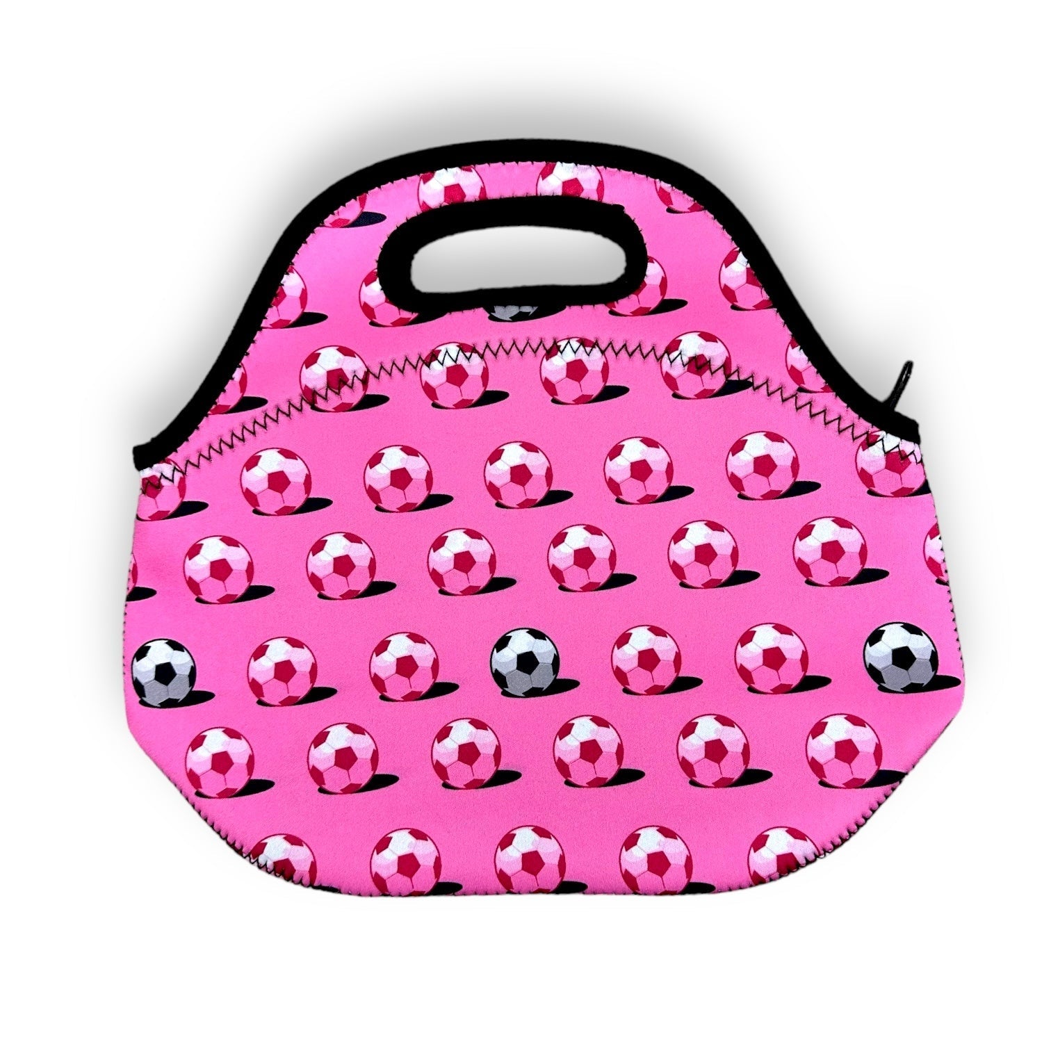 Pink Soccer Lunch Bag Tote