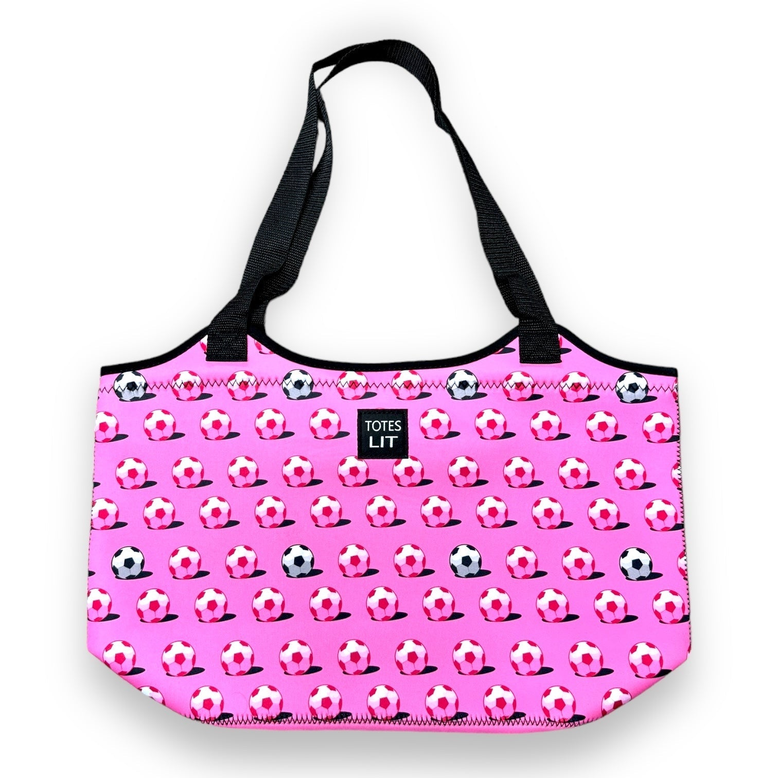 Pink Soccer Neoprene Tote