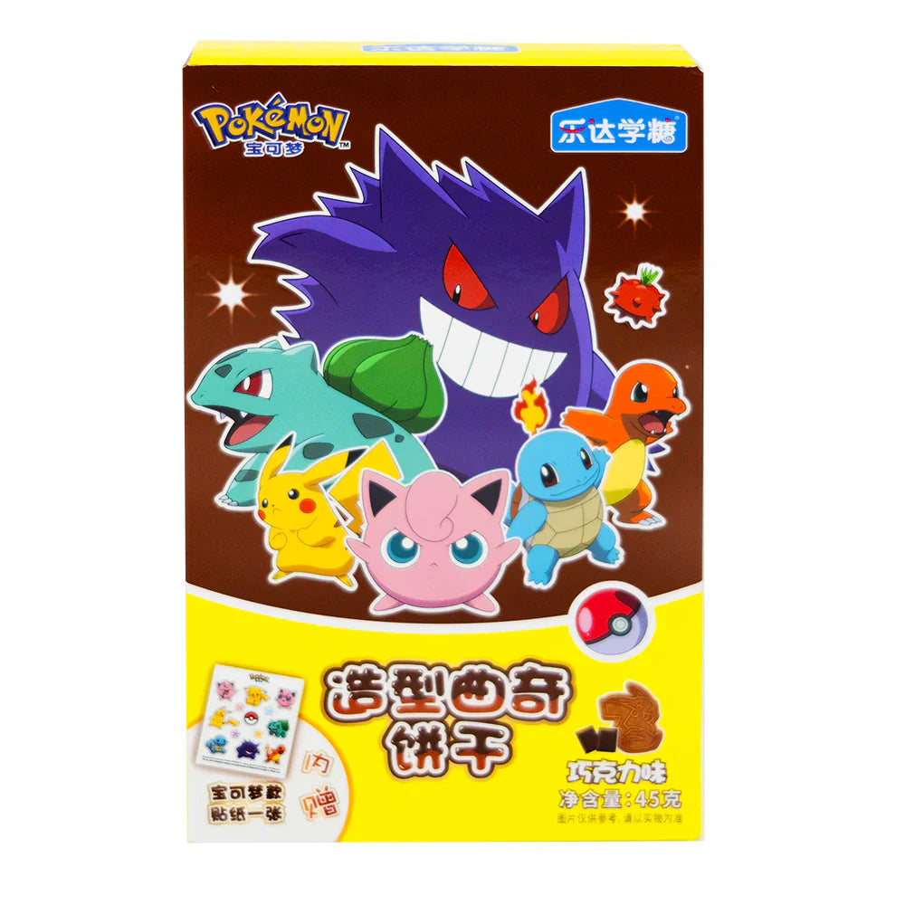 Pokémon Shaped Chocolate Cookies with Stickers (45g) (China) - 12Pack