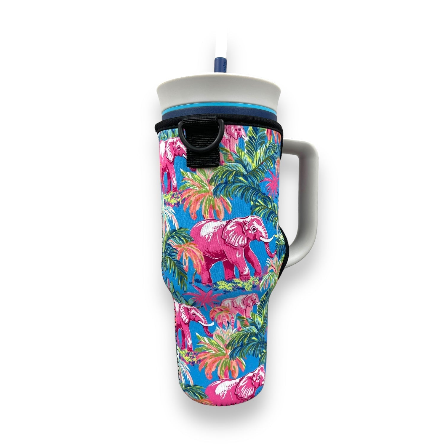 Preppy Elephant 40oz Tumbler With Handle Sleeve