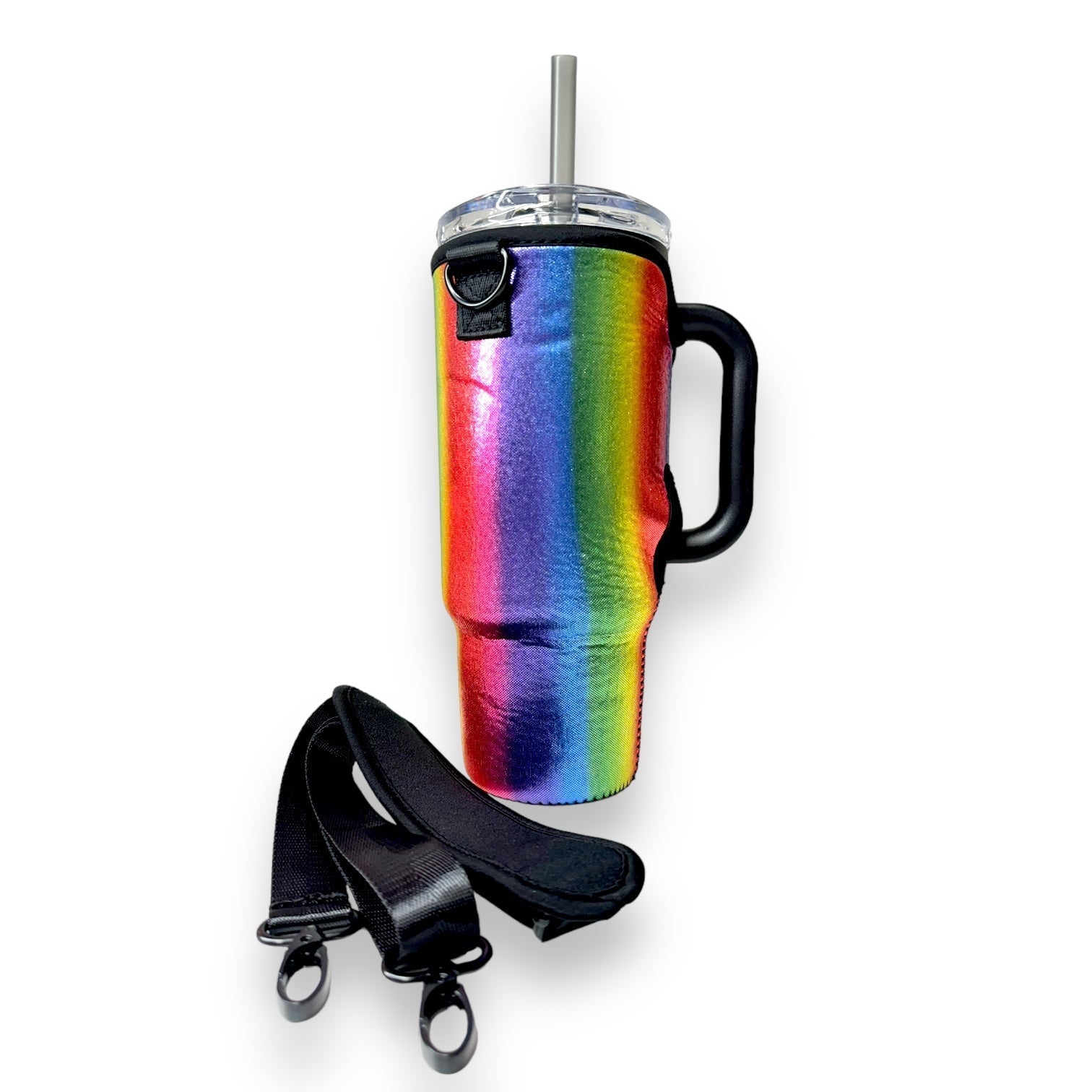 Radiant Rainbow 40oz Tumbler With Handle Sleeve