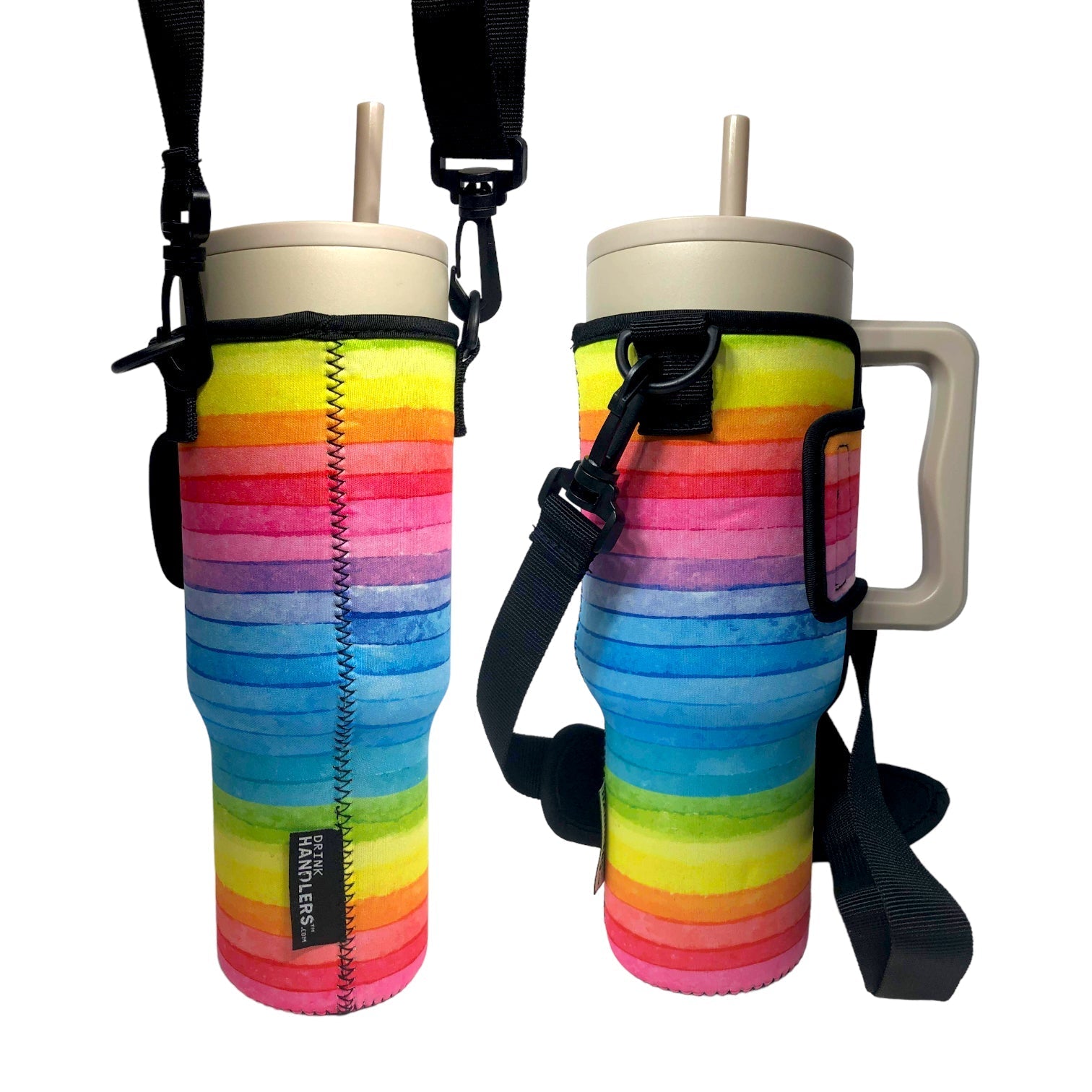 Rainbow  40oz Tumbler With Handle Sleeve