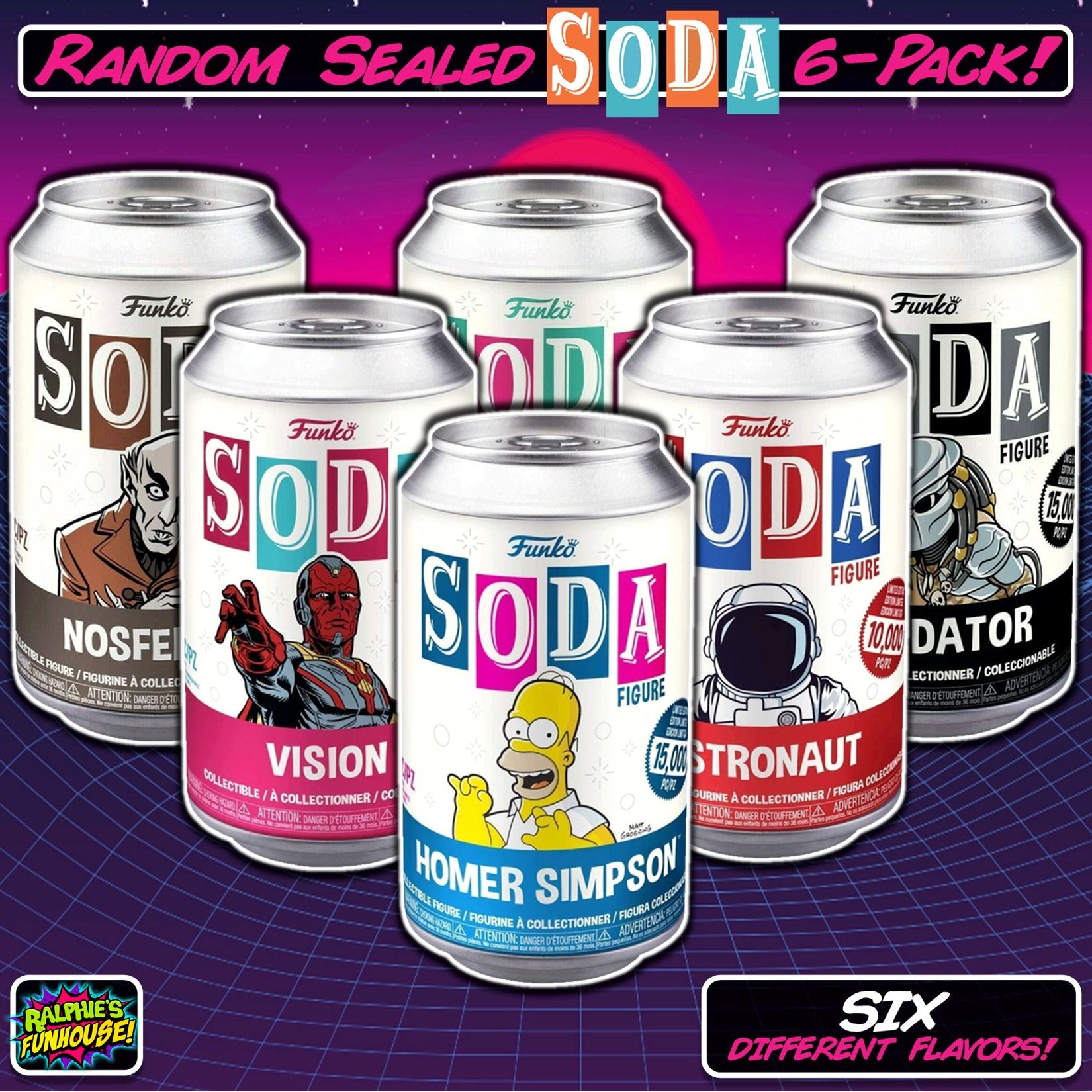 RANDOM 6-Pack of SEALED Soda Vinyls!