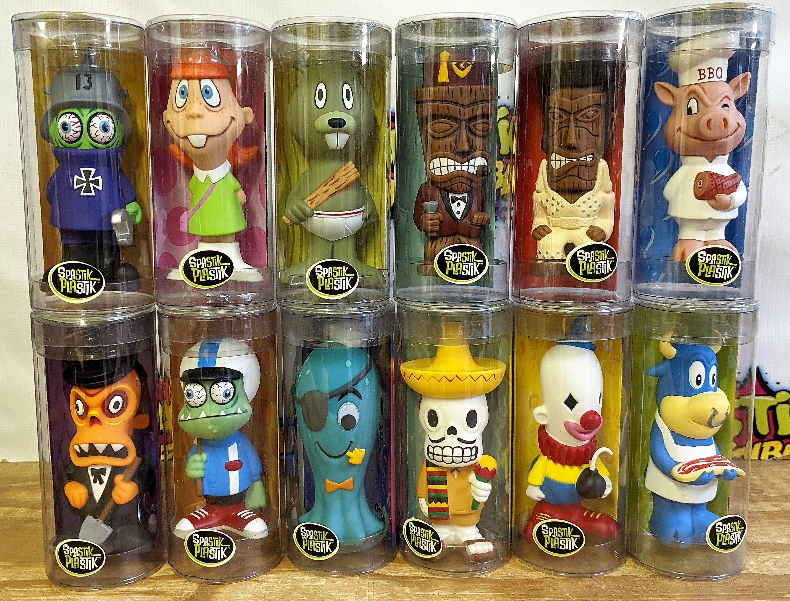 RARE Funko Spastik Plastik "Capsule" Form Factor Set of 12 [Otto-Luther-Molly Ringworm-Chet-Billy-Pulpo-Dino-Elwood-Juan-Fuska-Sam-T Bone]