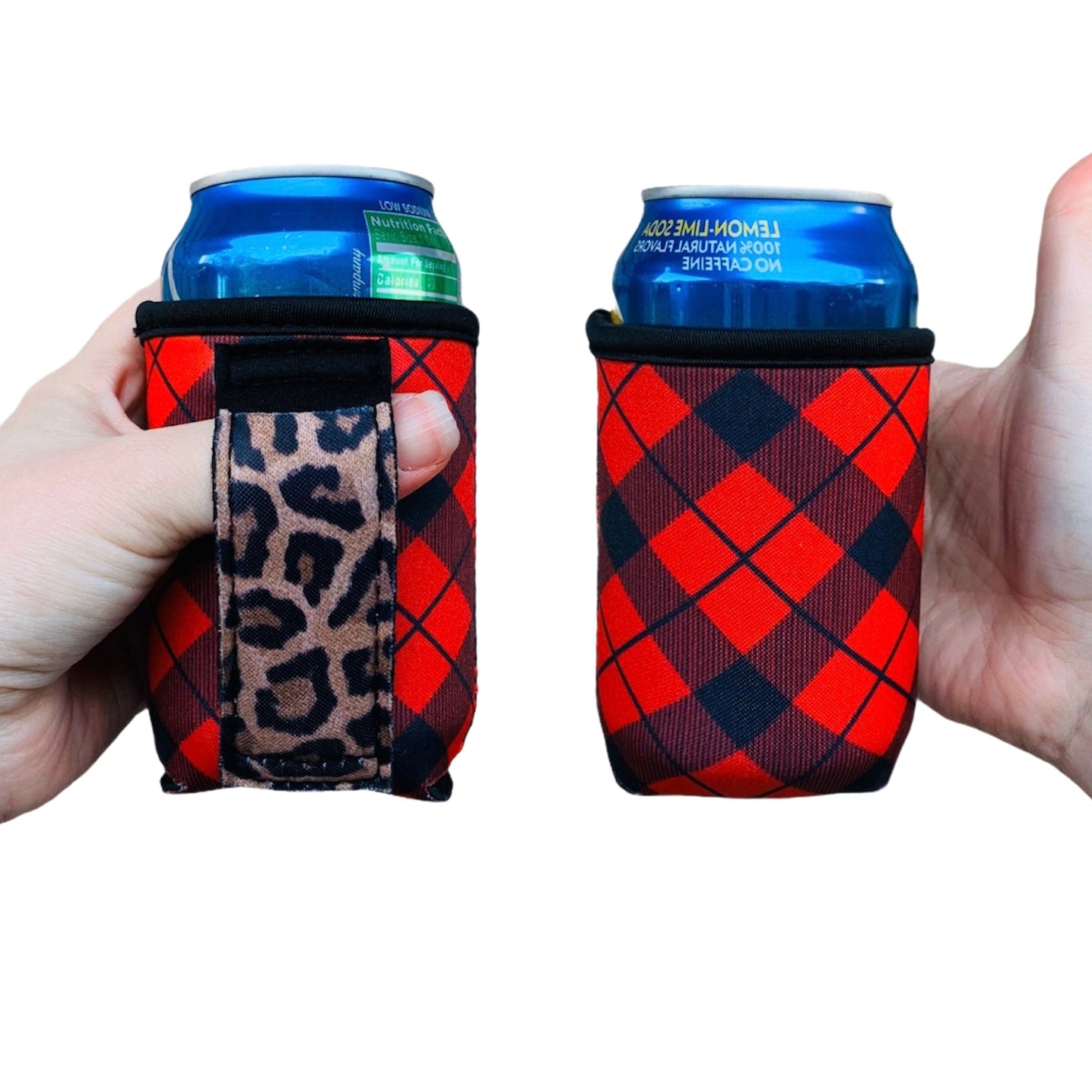 Red Plaid w/ Leopard 12oz Regular Can Handler™