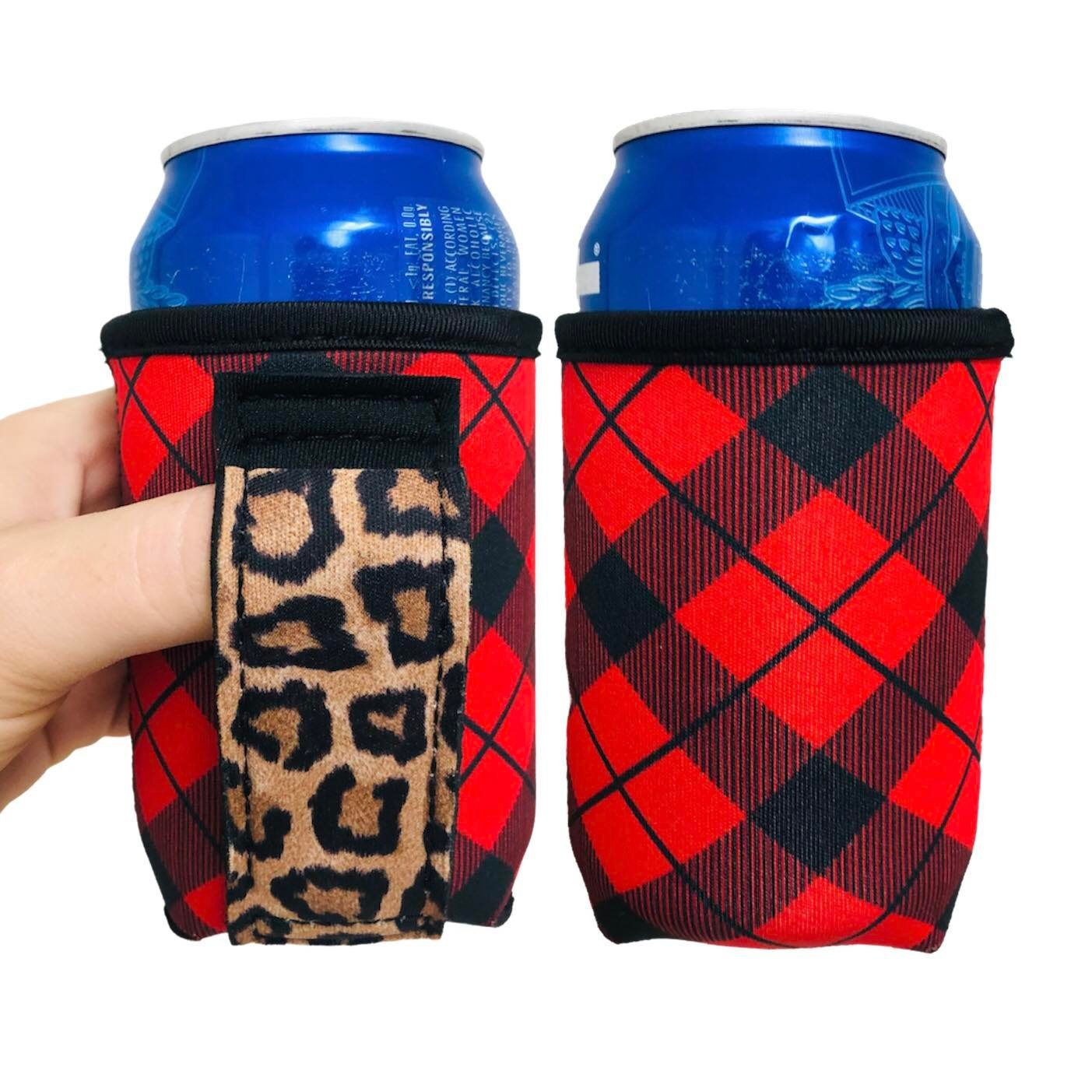 Red Plaid w/ Leopard 12oz Regular Can Handler™