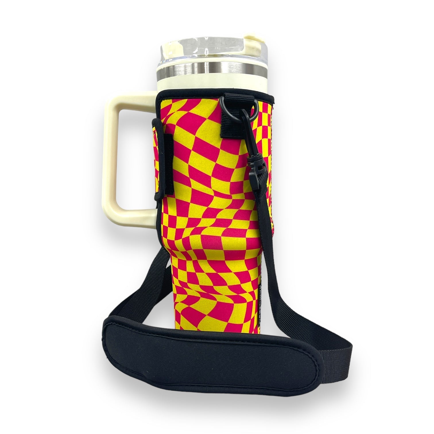 Retro Checkerboard 40oz Tumbler With Handle Sleeve