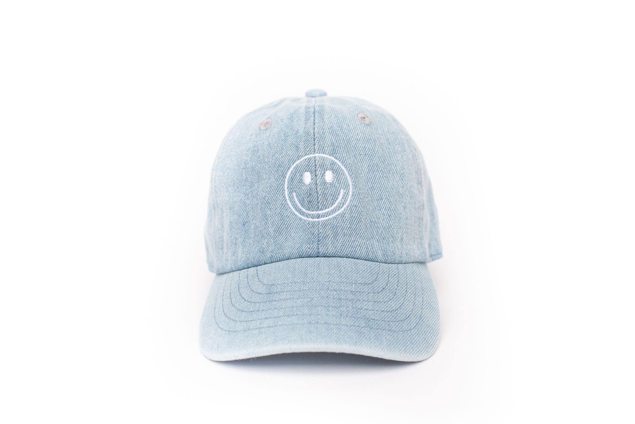 Denim Smiley Face Hat