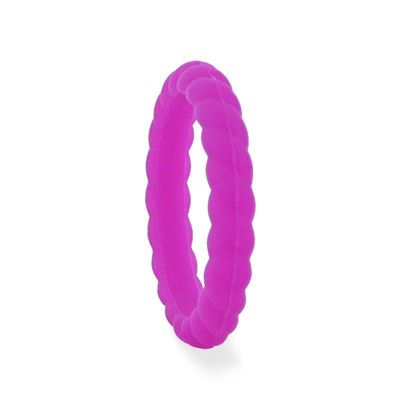 AMETHYST Stackable Twist Silicone Ring for Women Purple Comfort Fit Hypoallergenic by Thorsten - 2mm