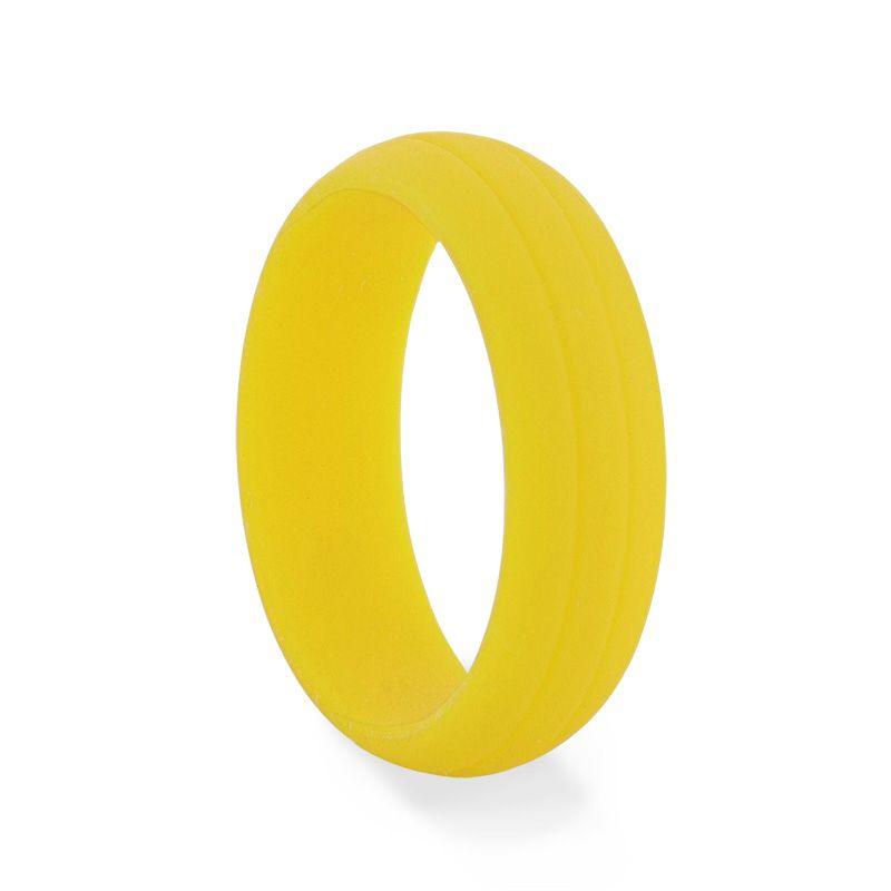 DOROTHY Dual Groove Silicone Ring for Men and Women Yellow Comfort Fit Hypoallergenic Thorsten - 8mm