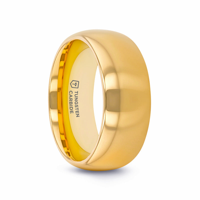 ORO Traditional Domed Gold-Plated Tungsten Carbide Wedding Ring - 4mm - 10mm